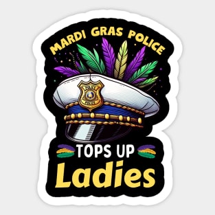 Mardi Gras Police Funny Mardi Gras Sticker